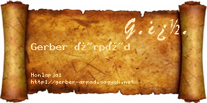 Gerber Árpád névjegykártya